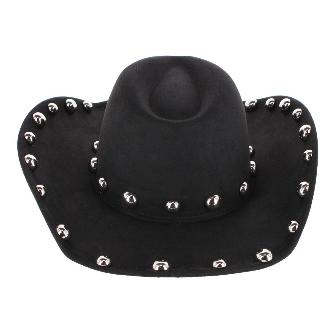 CTM Women's Western Ball Studded Trim Cowboy Hat