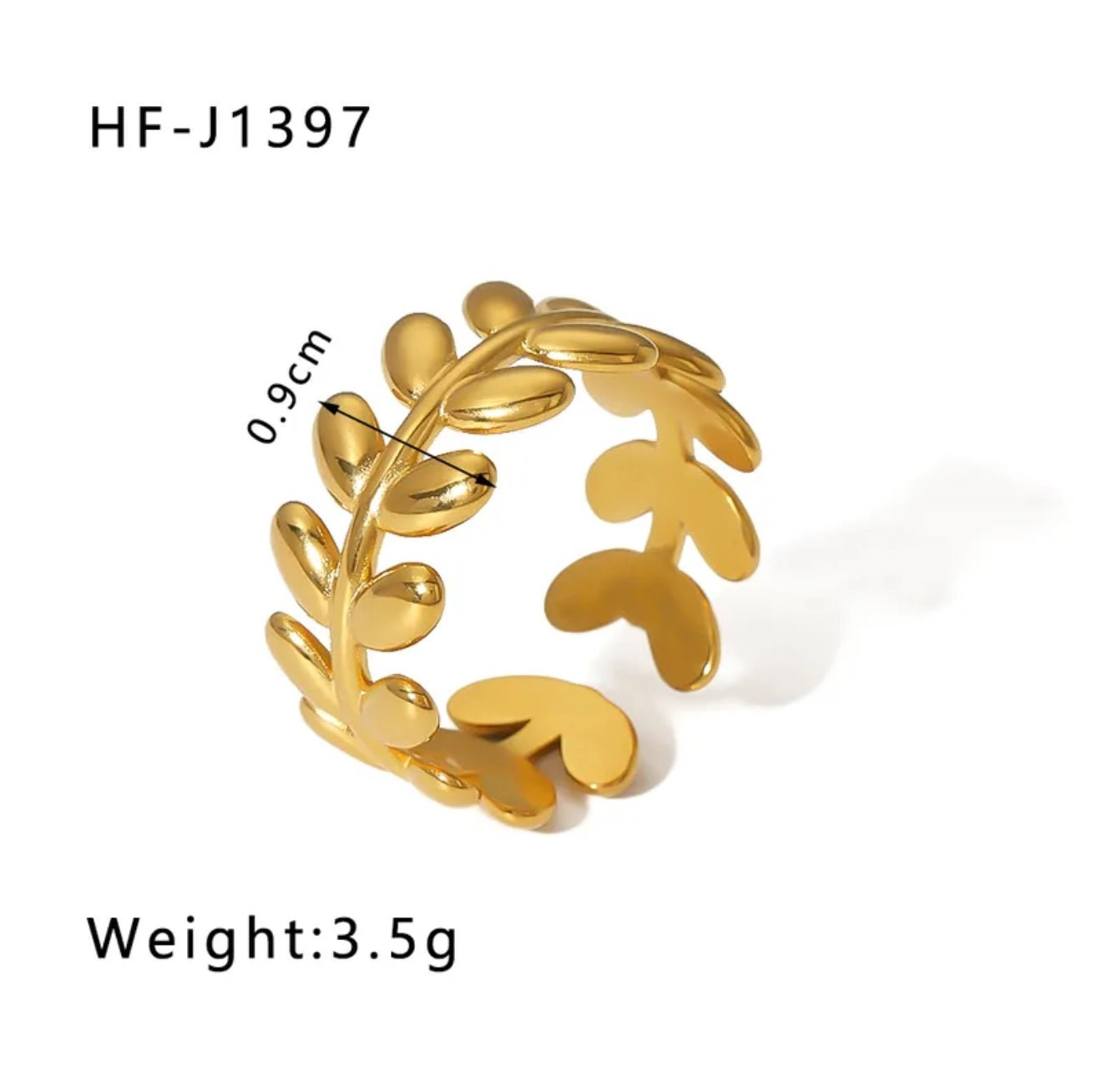 DressAtR Women's Gold Plated Open Ring