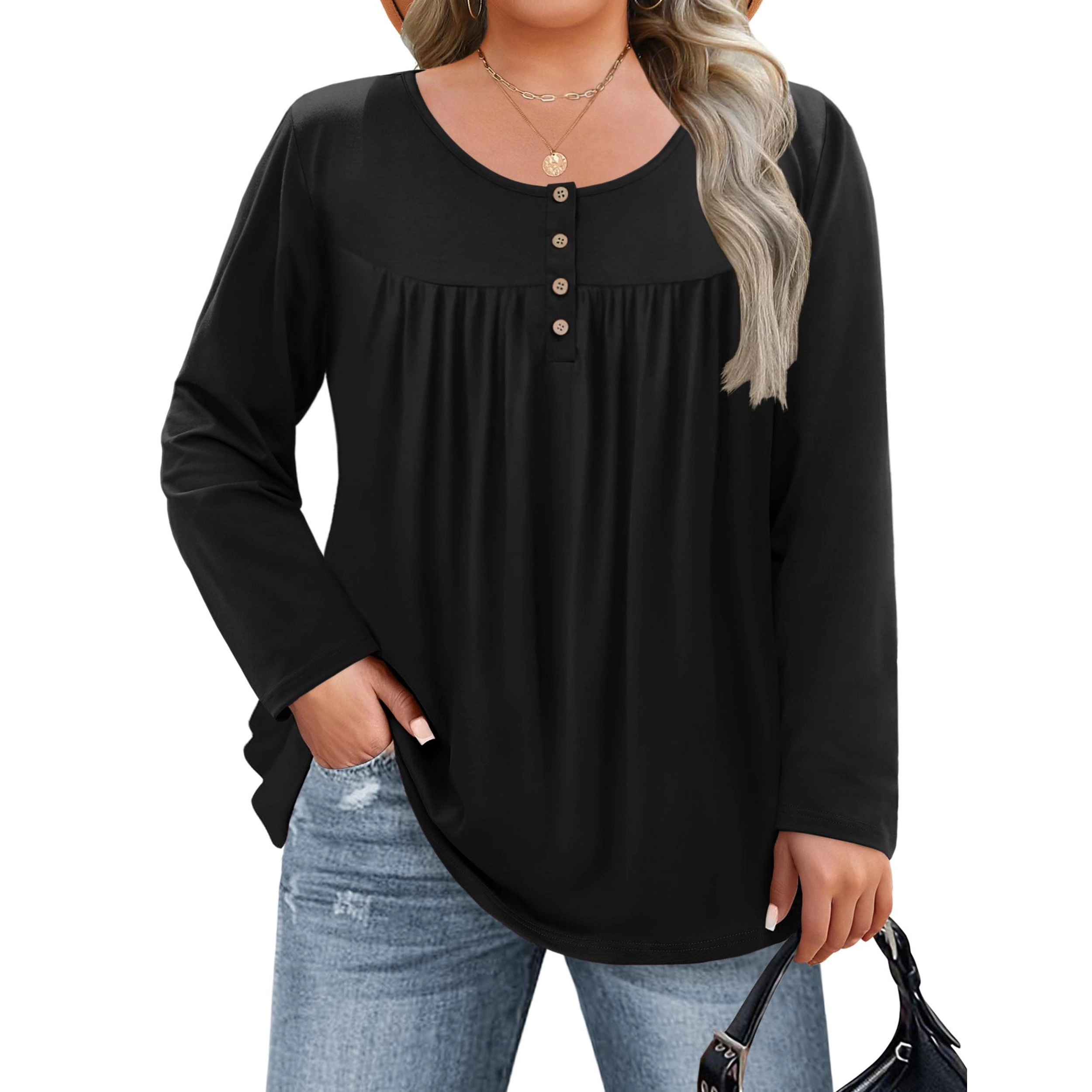 Zeagoo Women Floral Crew Neck Tunic Top