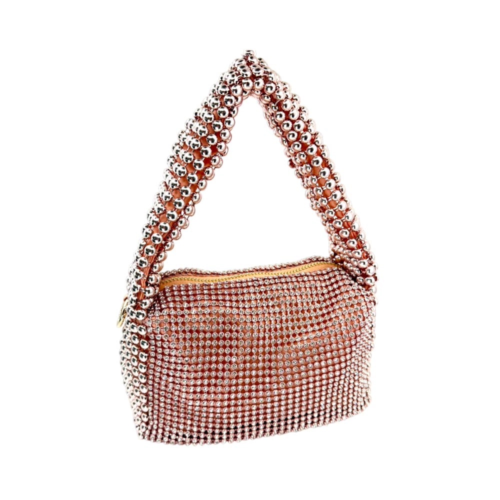FASHNZFAB Rhinestone Bling Studded Mini Shoulder Crossbody Bag