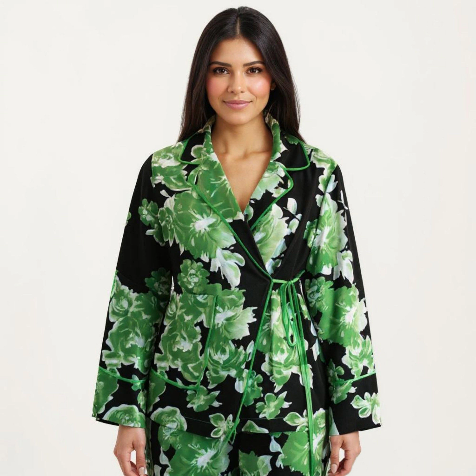Anna-Kaci Women's 2-Piece Button Down Pajama Shirt and Pants Long Sleeve Floral Printed Lounge Sleepwear Set