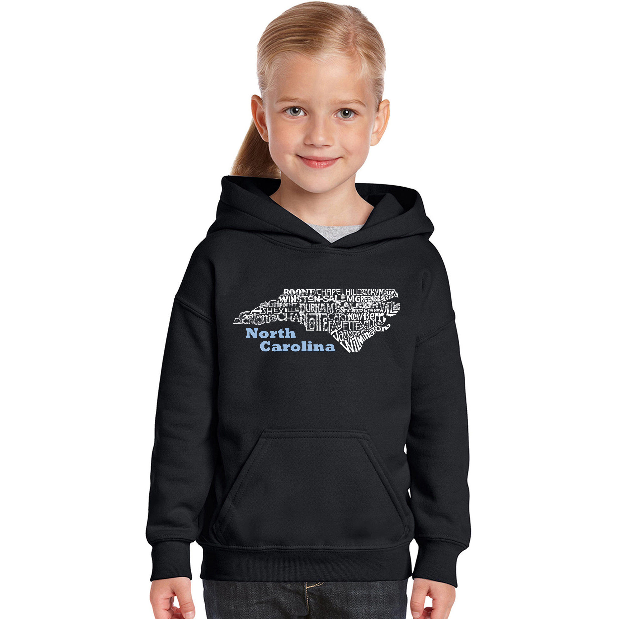 LA Pop Art Girls Word Hoodie - North Carolina