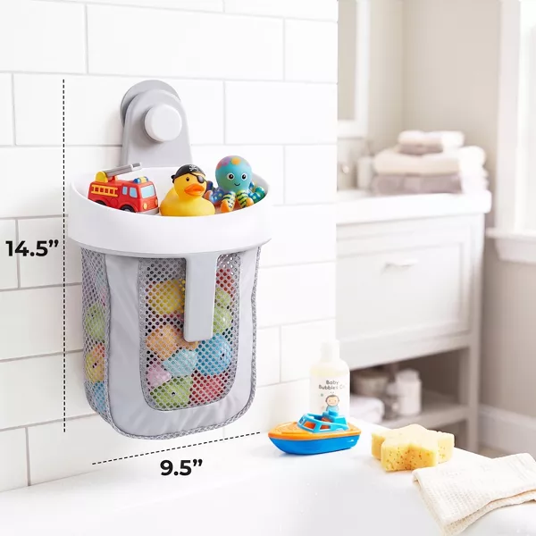Sperric Baby Bath Toy Storage Caddy, Easy Access Mesh Storage, Hanging Toy Holder w/ Suction Cup, Bathtub Toy Organizer