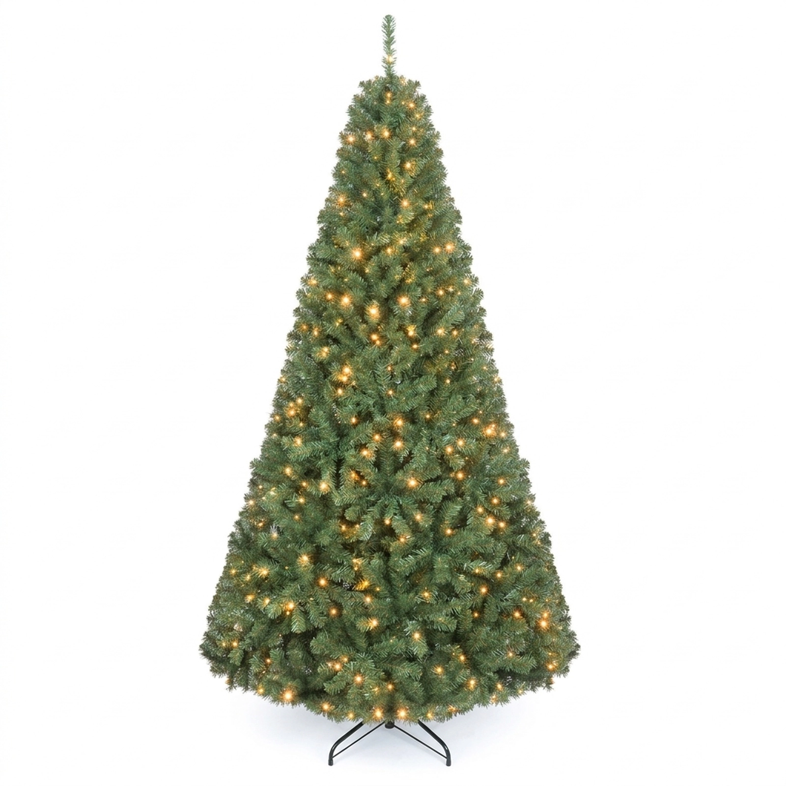 SUGIFT 7-ft Pre-Lit 2 Light Colors 11 Lighting Modes Artificial Christmas Tree 1570 Branch Tips 500 LED Lights Green