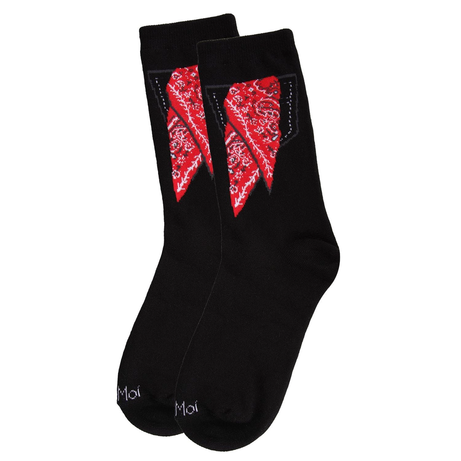 MeMoi Women's Bandana Pocket Bamboo Blend Crew Socks