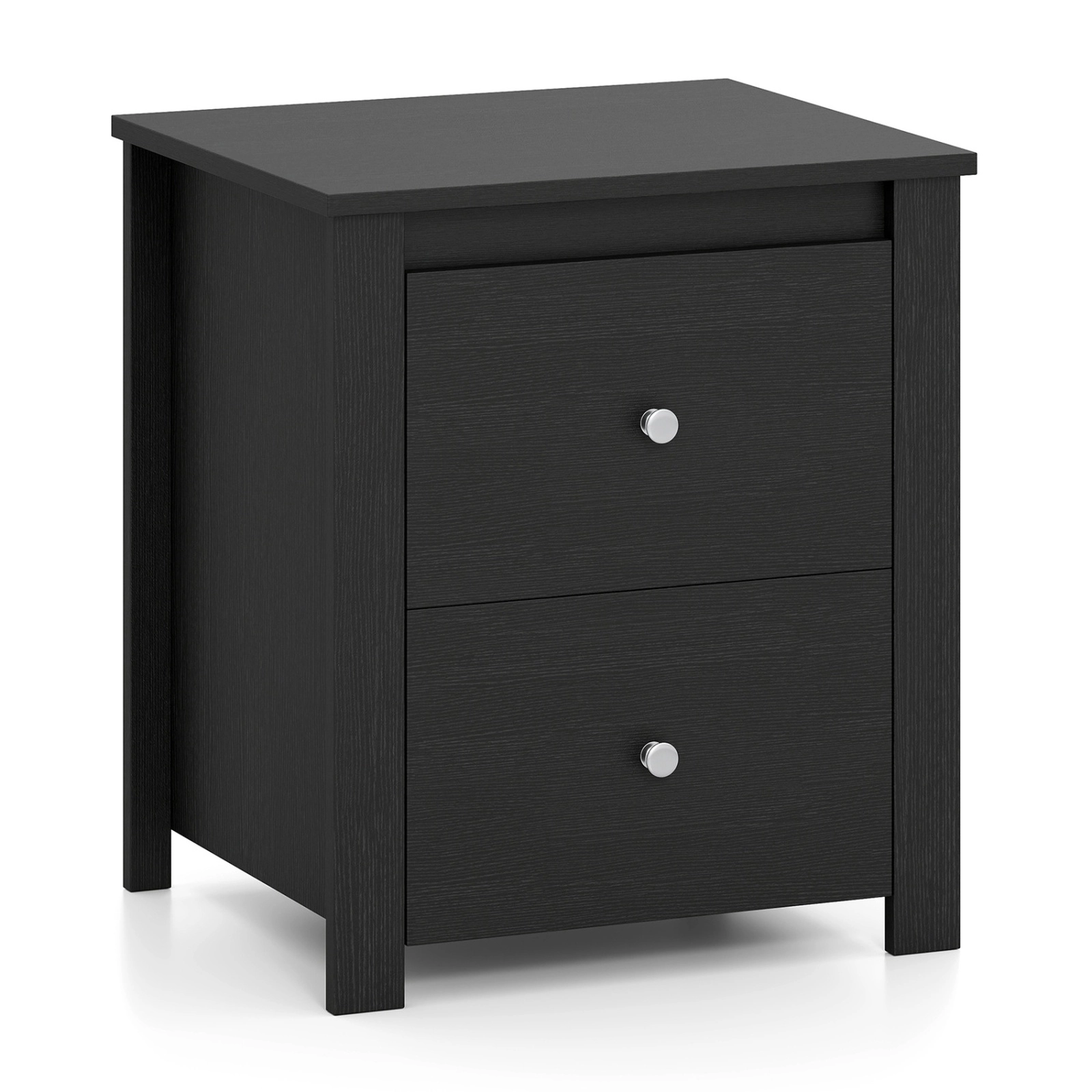 SUGIFT Black 2 Drawers and Storage for Bedroom Living Room and Small Spaces Nightstand