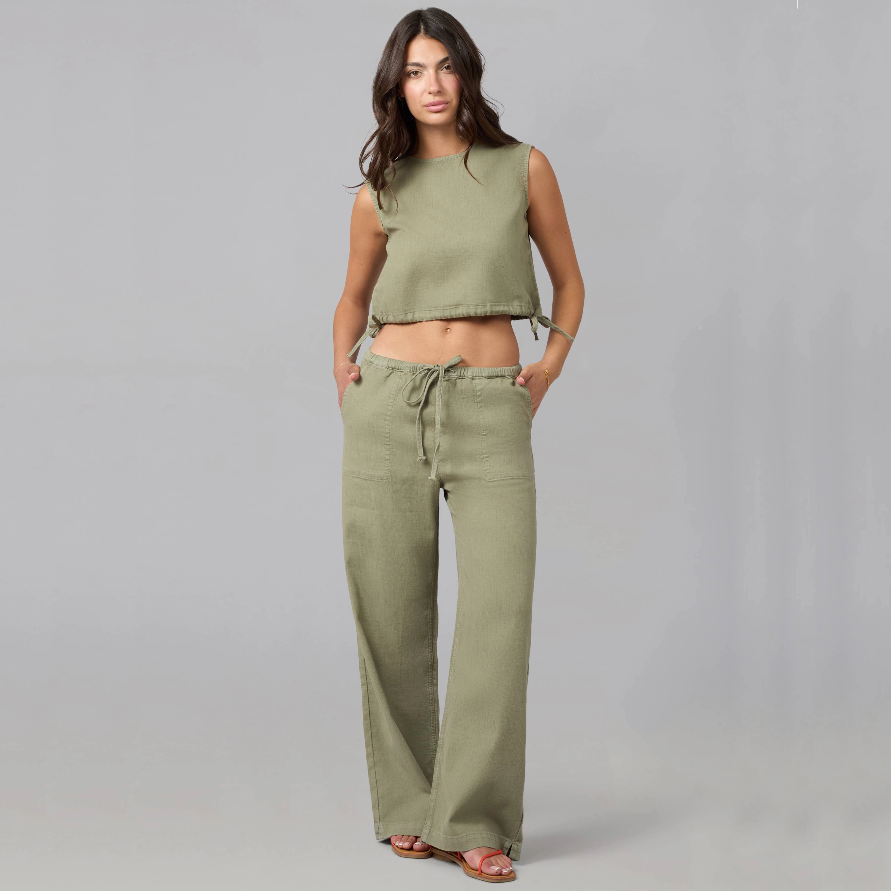 Lola Denim Womens Remy Mid Rise Cotton Twill Trouser