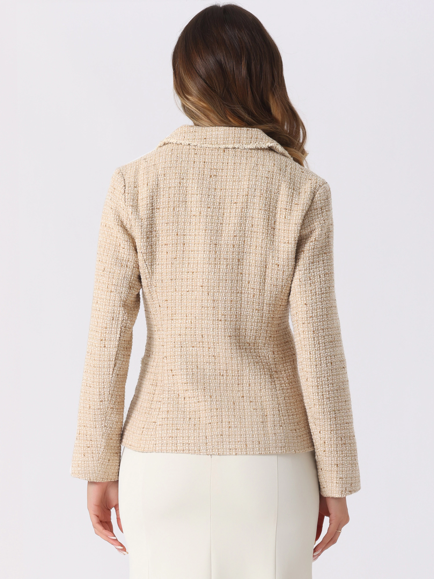 INSPIRE CHIC Women's Notch Lapel Long Sleeve Button Blazer