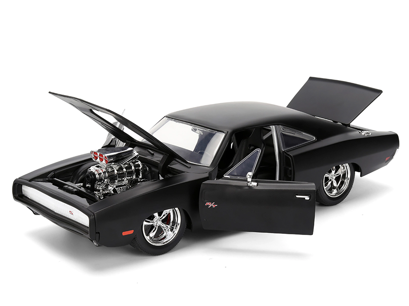 Jada 1970 Dodge Charger R/T Matt Black "Fast & Furious" (2009) Movie "Fast & Furious" Series 1/24 Diecast