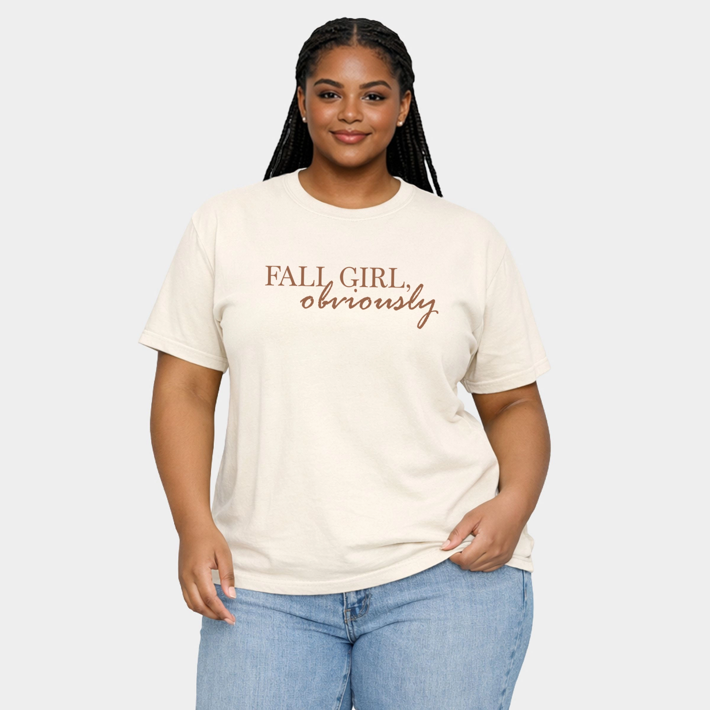 Simply Sage Market - Women's Plus Garment Dyed Tee Fall Girl Obviously