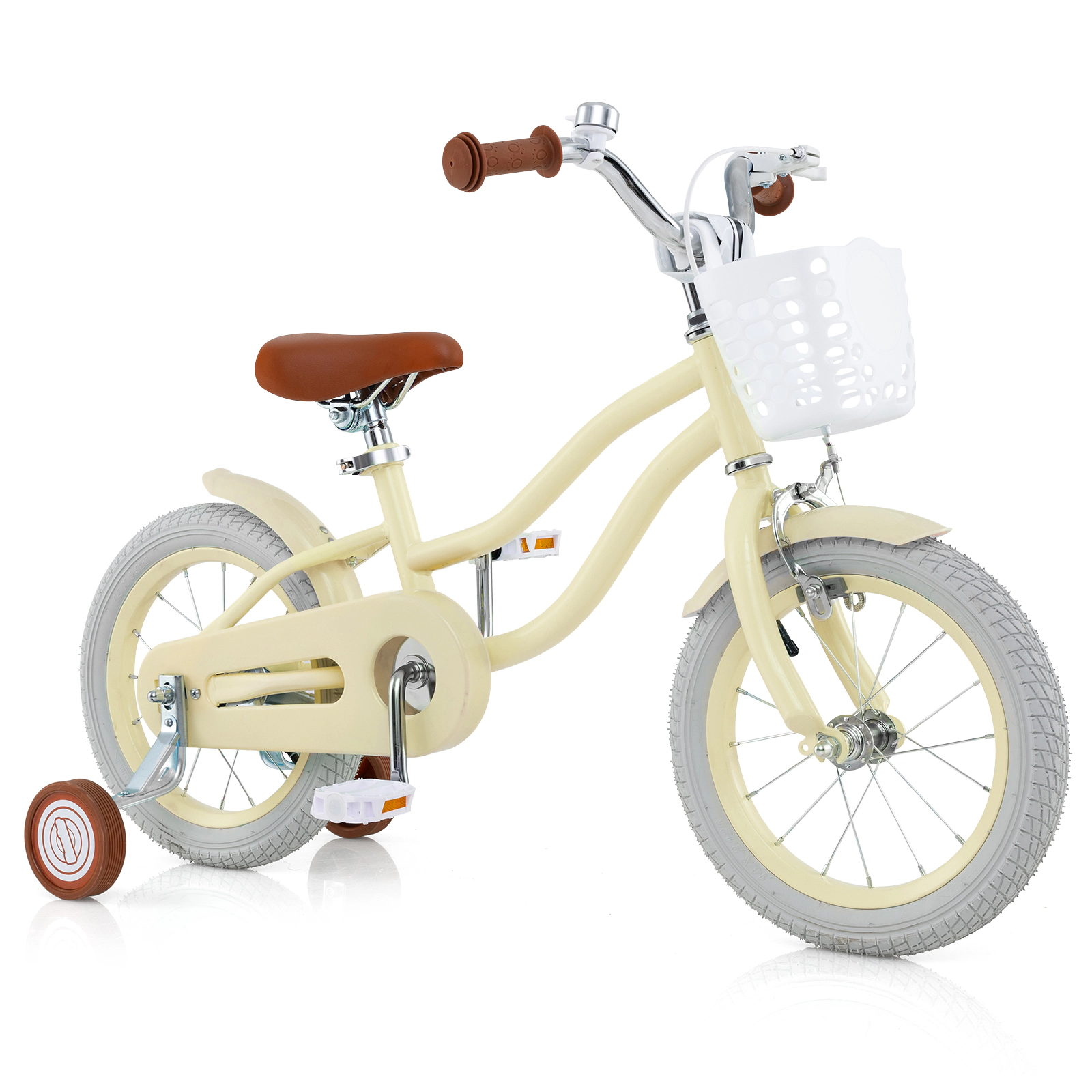 Hivvago 18 Inch Kids Bike Adjustable with Training Wheels Ages 3-8 Years Olds