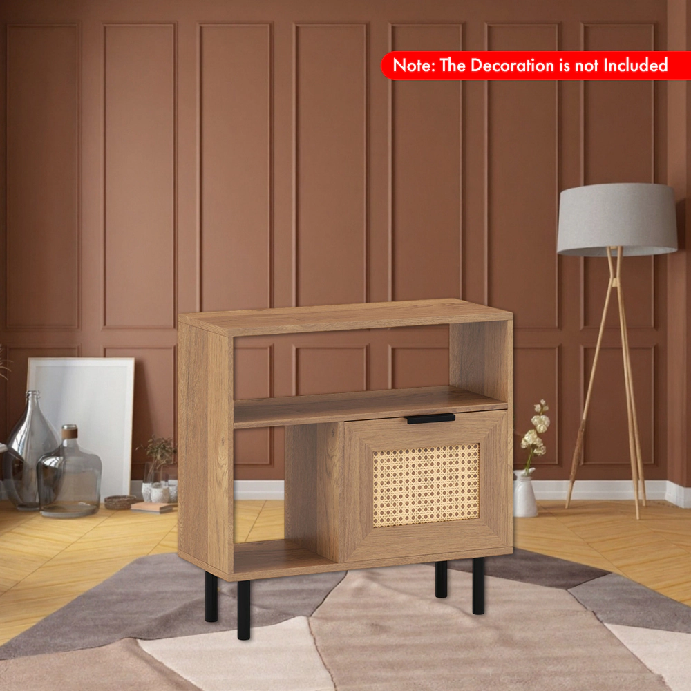 Hivvago Compact Accent Table with Cabinet and Storage Shelf – Ideal Side or End Table for Small Spaces