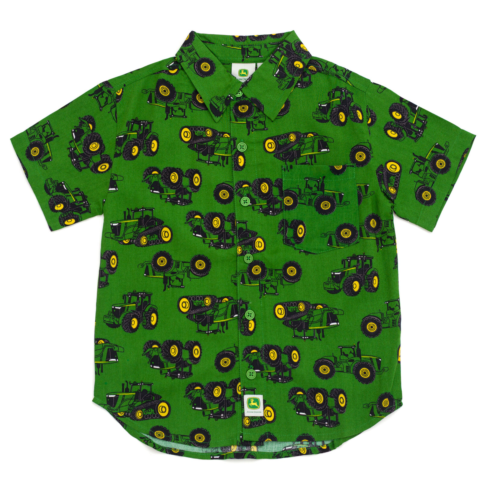 John Deere Boys' Short Sleeve Button-Down Shirt