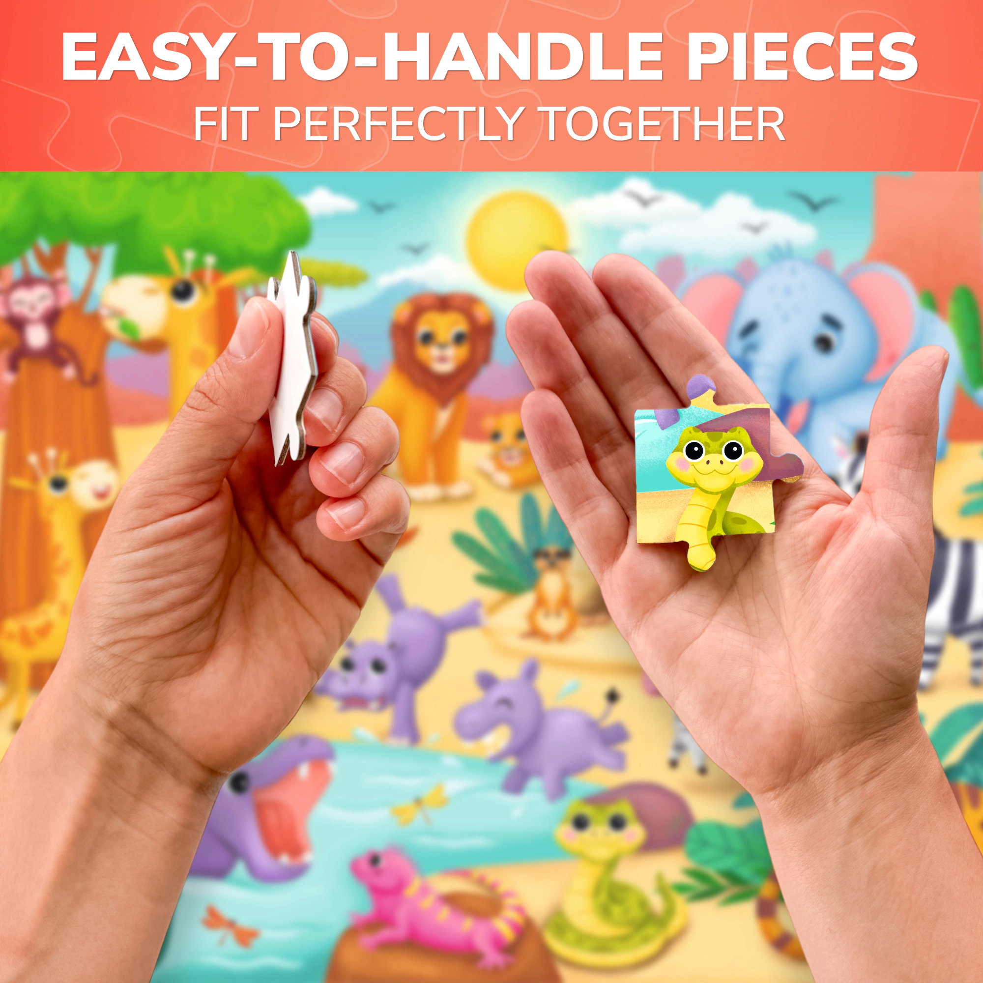 QUOKKA 60-Piece Jigsaw Puzzle for Kids - Illustrated Learning Puzzles with Animal and Fantasy Themes Ages 3+