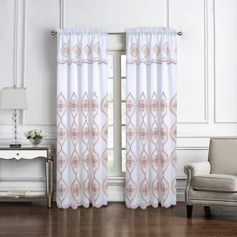 Olivia Gray Arcadia Embroidered Panel - 54x90" Burgundy