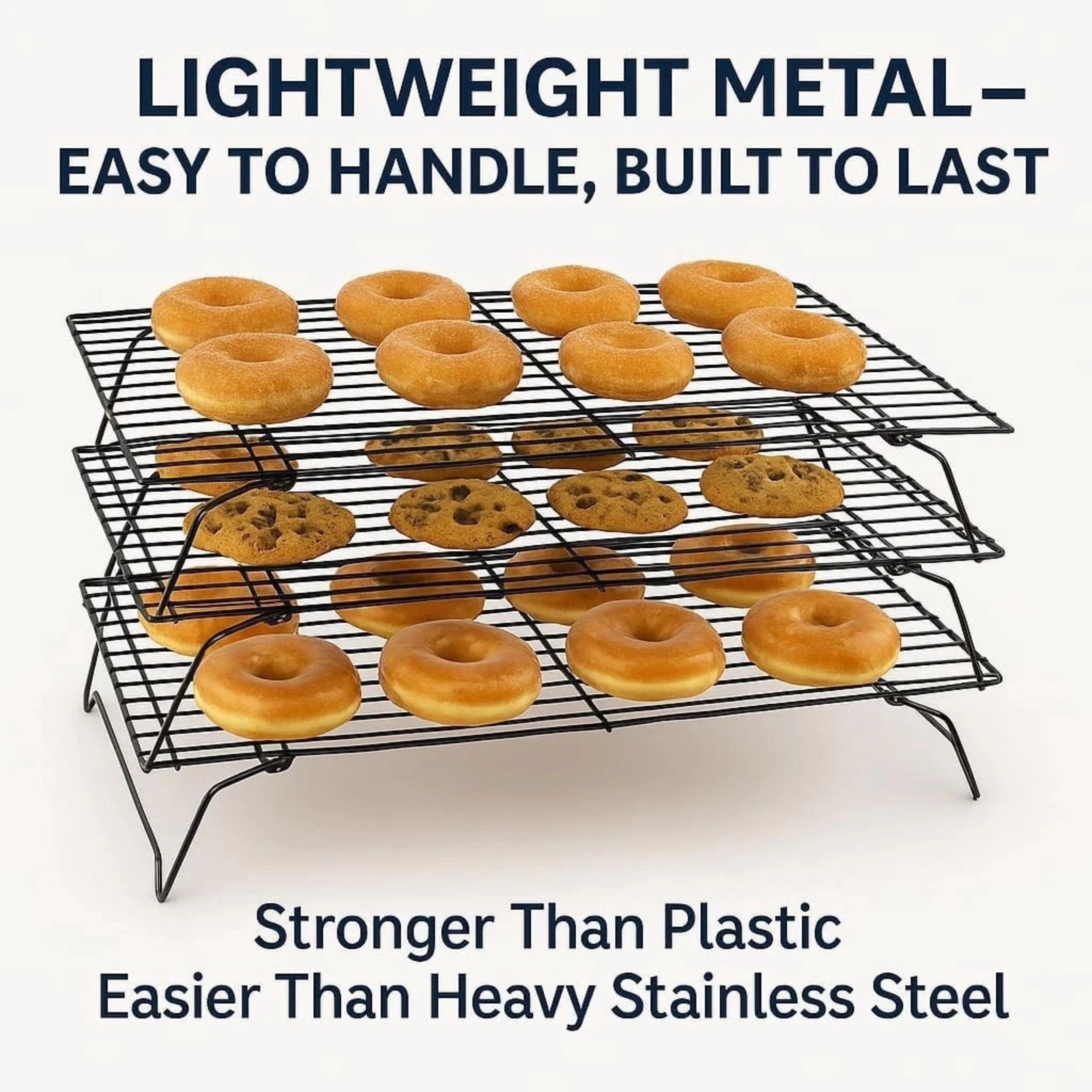 Home Collection 3-Tier Stackable Collapsible Cooling Rack 15.75" x 10"