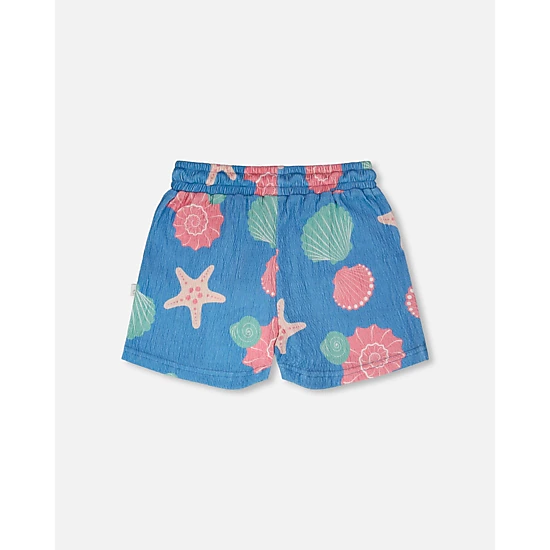 Deux par Deux Girls Crinkle Jersey Shorts Shell Print