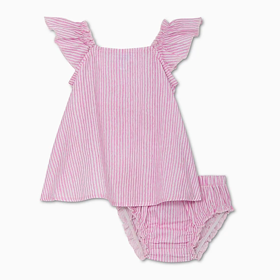 Rockets of Awesome Stripe Flutter Sleeve Top For Baby Girl
