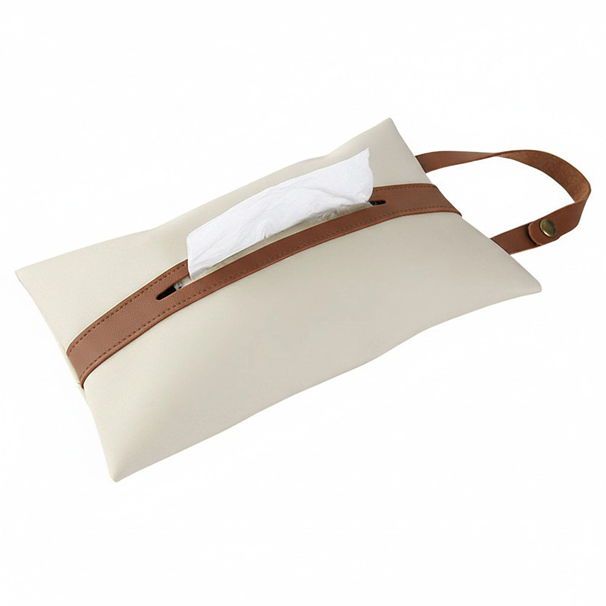 Alilang Unisex Soft Faux Leather Tissue Holder with Strap Handle and Snap Closure