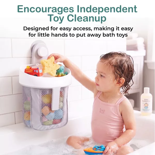 Sperric Baby Bath Toy Storage Caddy, Easy Access Mesh Storage, Hanging Toy Holder w/ Suction Cup, Bathtub Toy Organizer