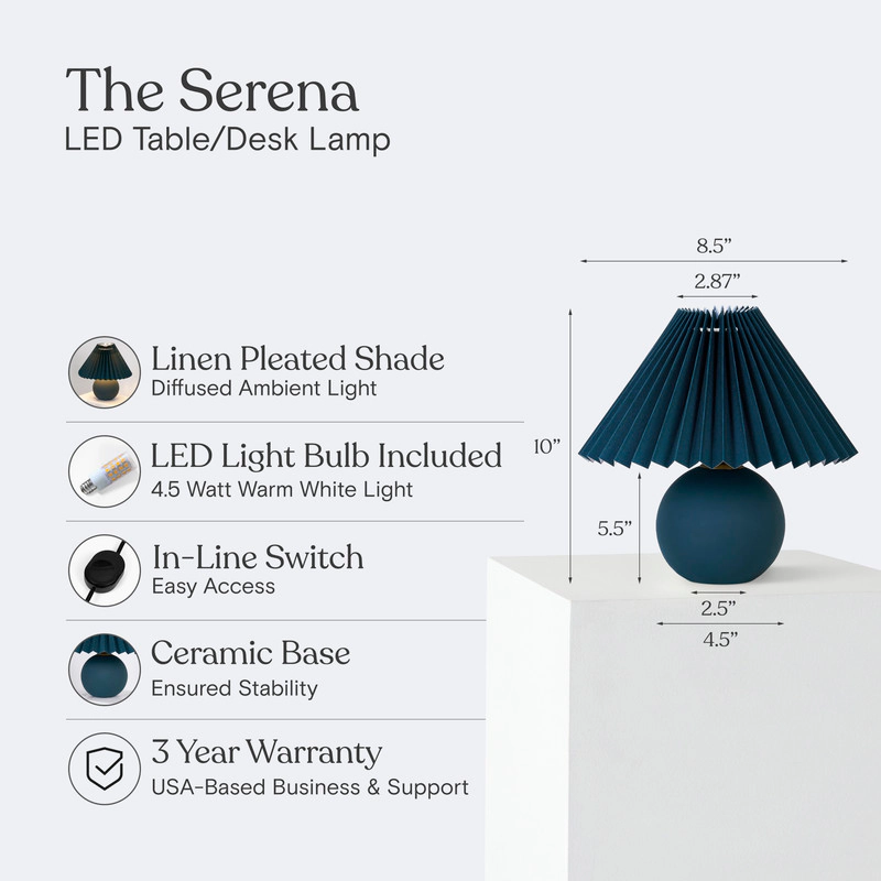 Brightech Serena Ceramic Pleated Table Lamp