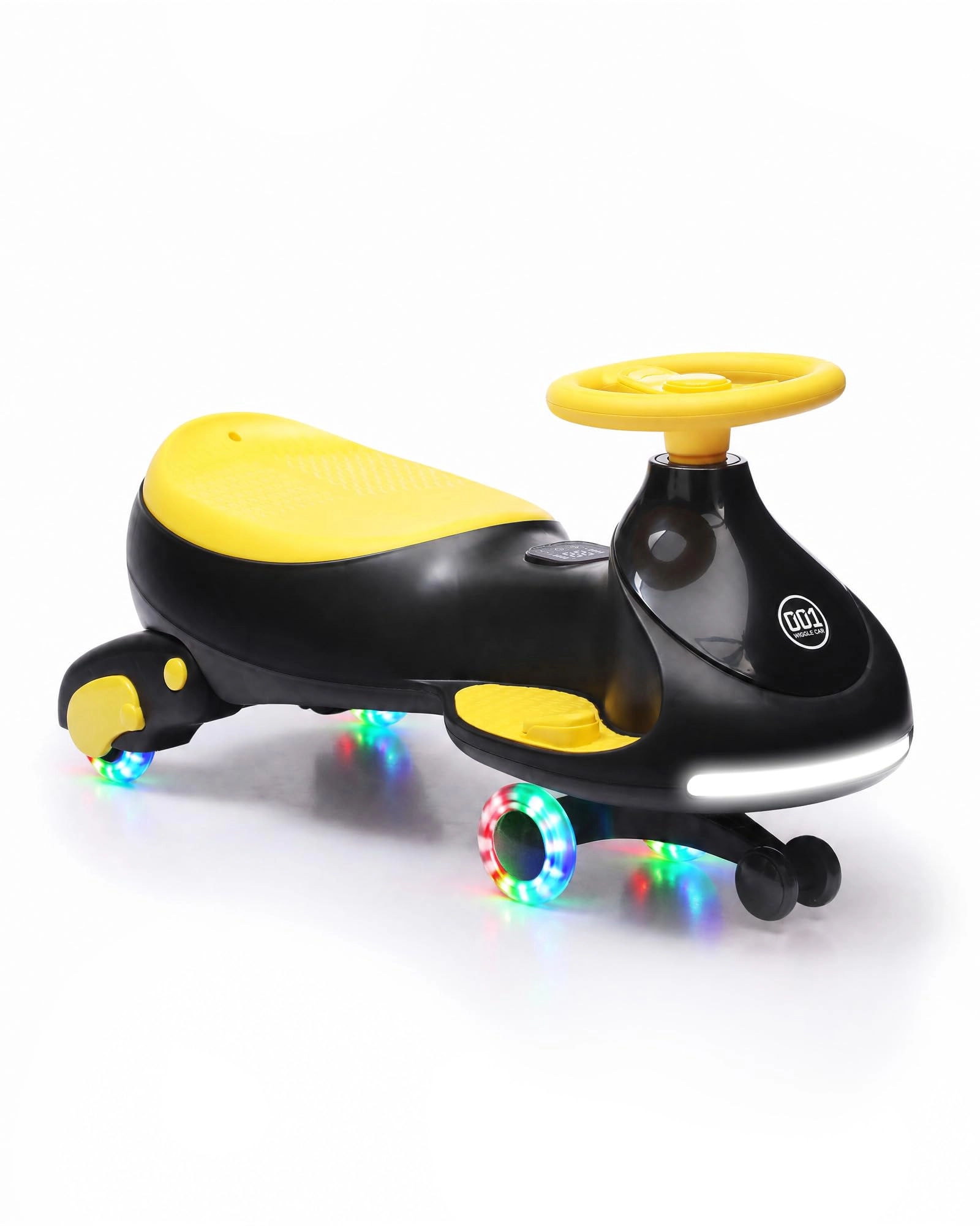 12V Electric Wiggle Car for Kids, 2-in-1 Swing with Pedal, Anti-Rollover, 130Lbs Capacity, Flashing Wheels & Music