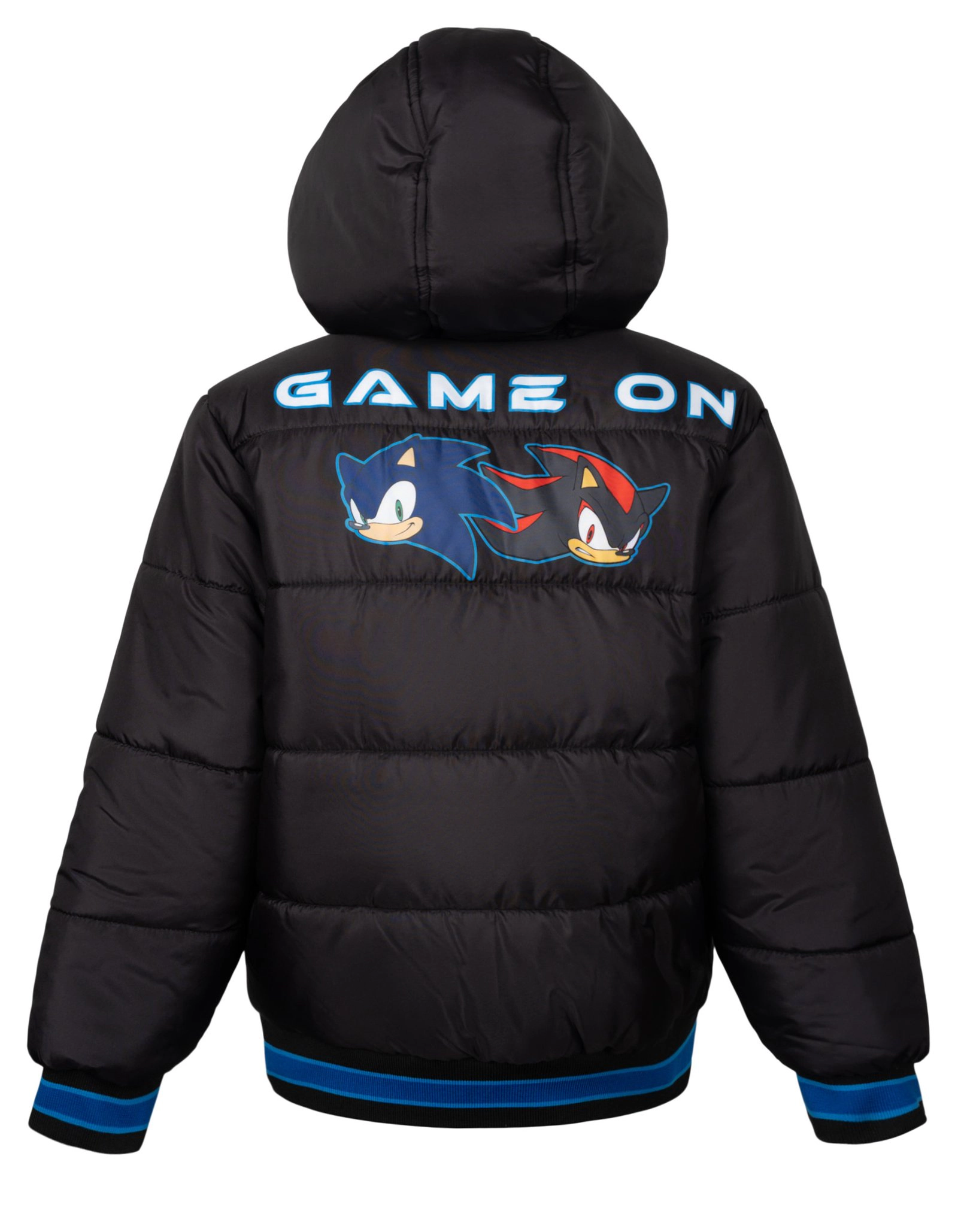 SEGA Sonic the Hedgehog Boys' Zip-Up Hooded Puffer Jacket