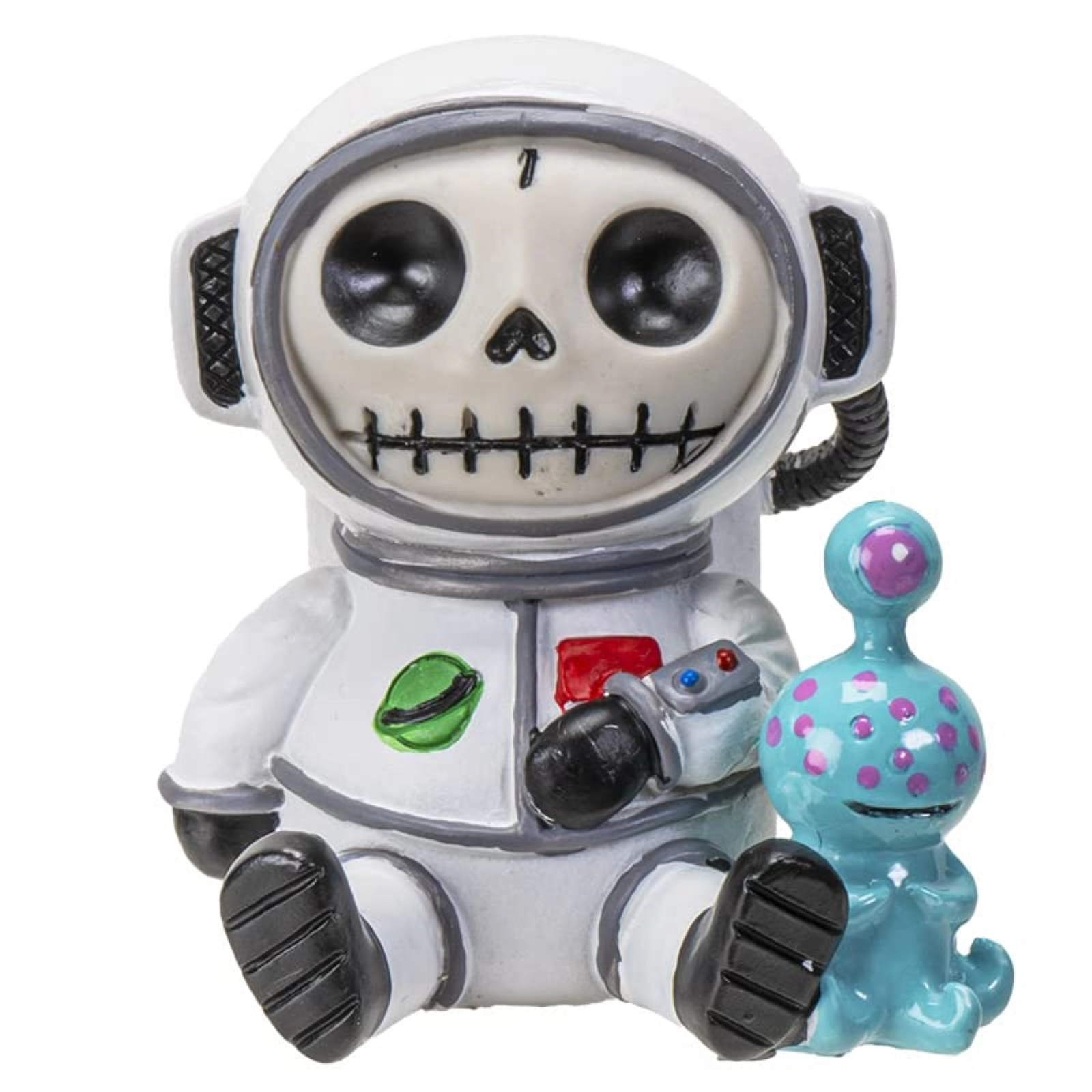Pacific Giftware Furrybones Cosmo The Space Explorer Astronaut With ET Alien Skeleton in Costume Figurine 2.4 inch