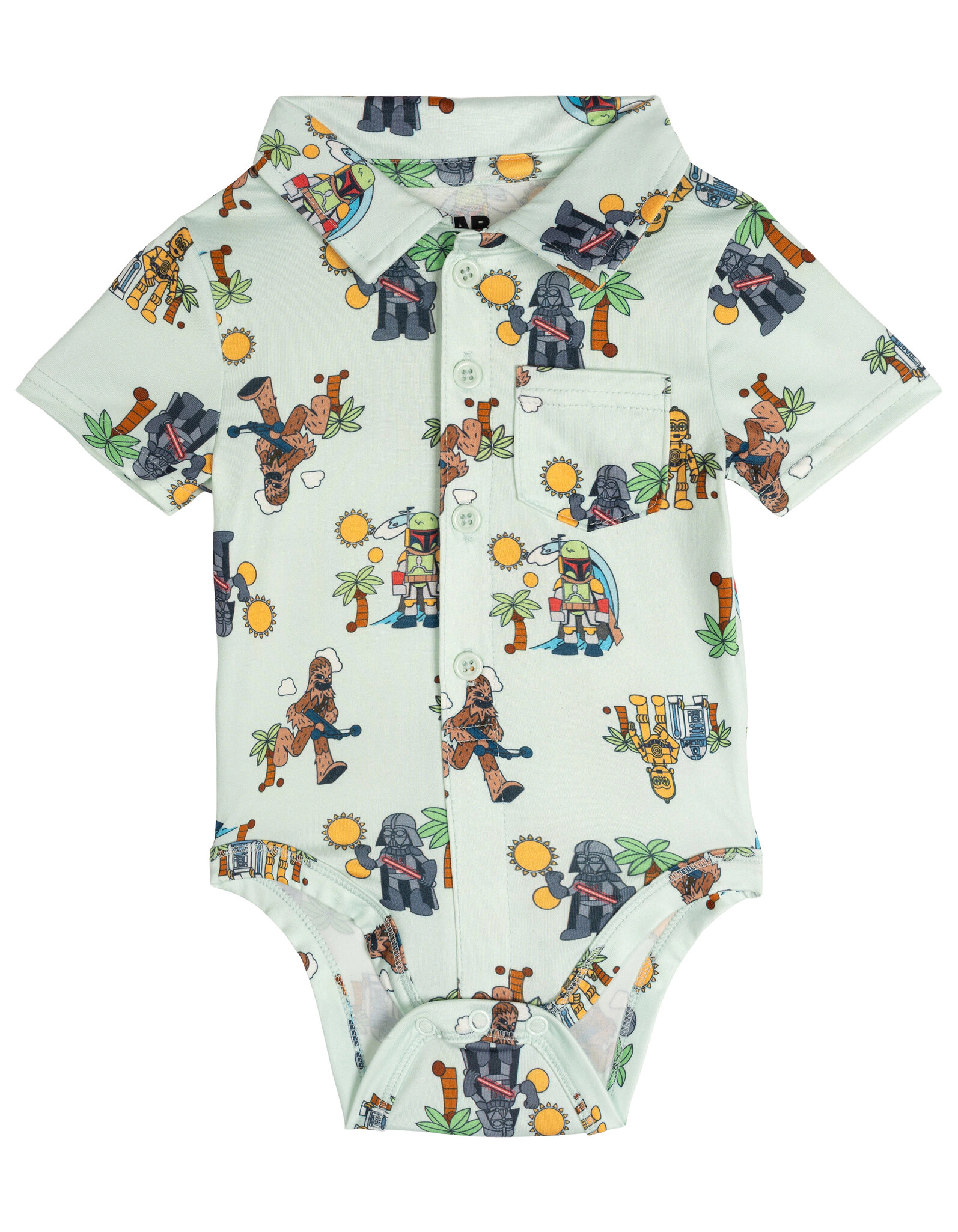 Star Wars Baby Boys' 2-Piece Button Down Shirt and Shorts Set