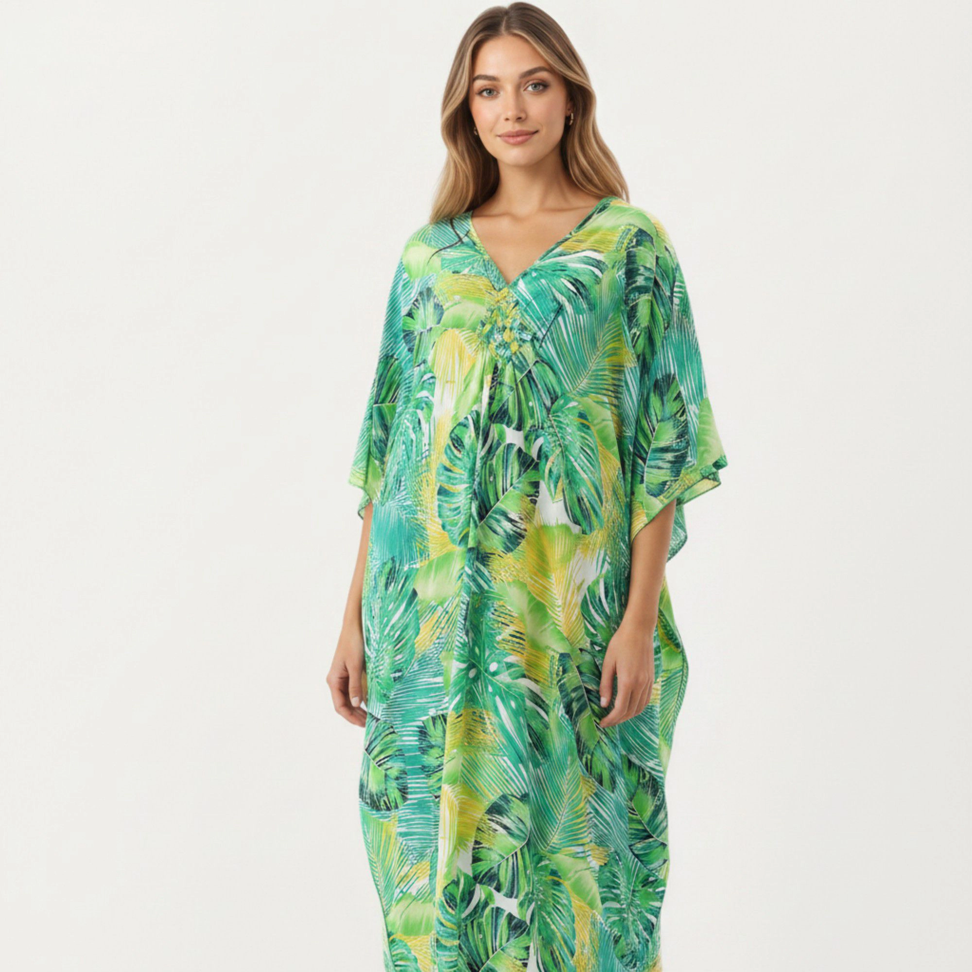 Anna-Kaci Women's Paisley Print Maxi Dress with V-Neckline Short Sleeves and Relaxed Flowing Silhouette