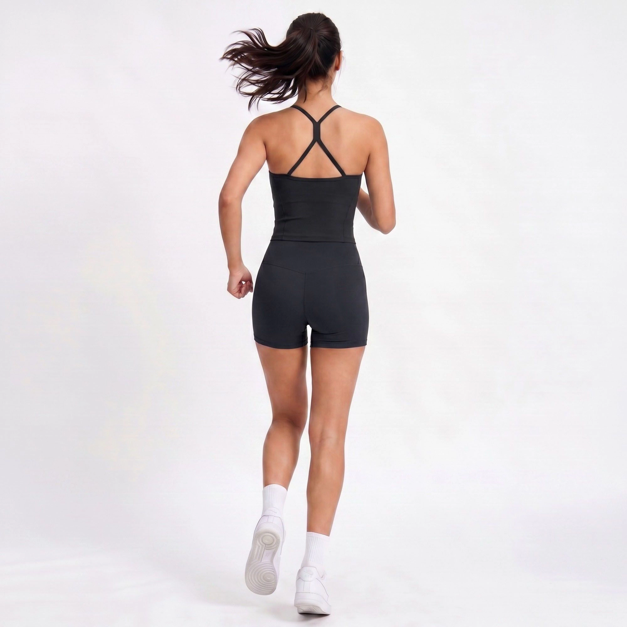 Anna-Kaci Women's Padded Crisscross Back Longline Sports Bra Tank Top Scoop Neck Workout Yoga Crop