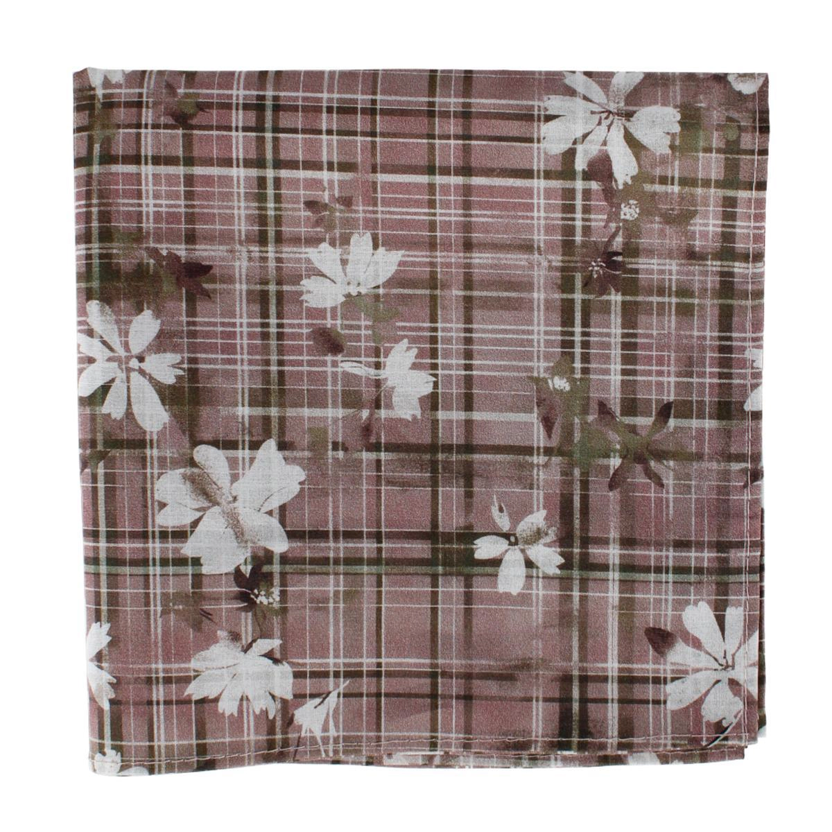 Ascentix Floral and Plaid Cotton Handkerchief