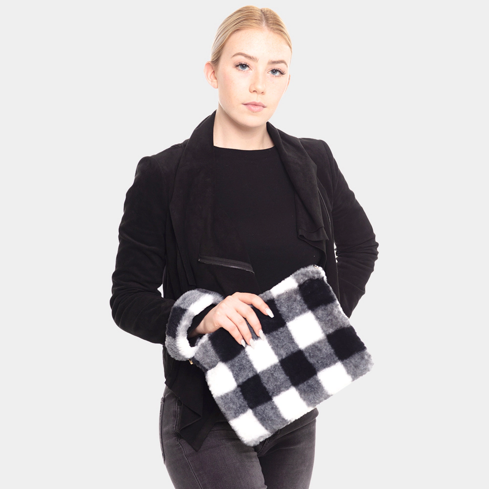 Fashnzfab Buffalo Plaid Check Crossbody / Wristlet Clutch Bag