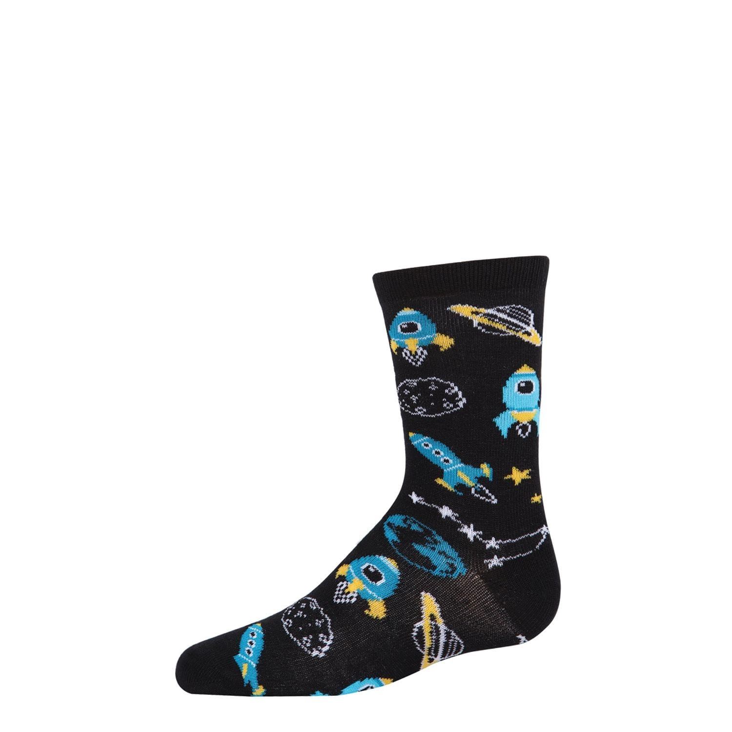 MeMoi Boys' Rocket Ship Rayon from Bamboo Crew Socks