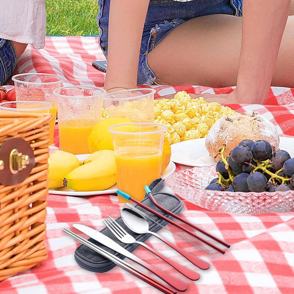 Tranquil Blisser Gradient Travel Utensils With Case