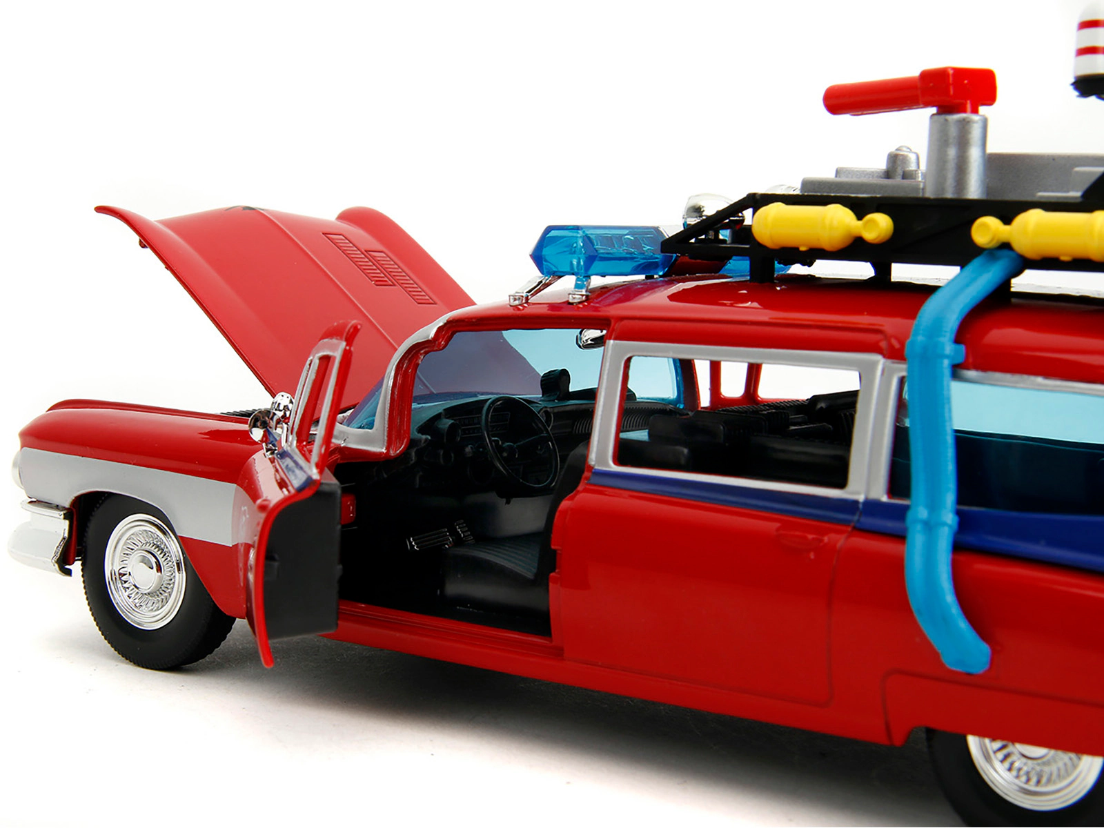 Jada 1959 Cadillac Ambulance Ecto-1 Red "Transformers" TV Series - "Ghostbusters" (1984) Movie Crossover