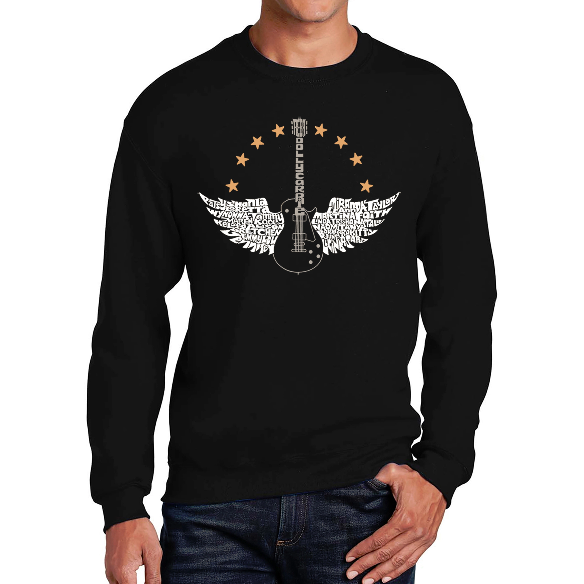 LA Pop Art Country Female Singers - Men's Word Crew Sweatshirt
