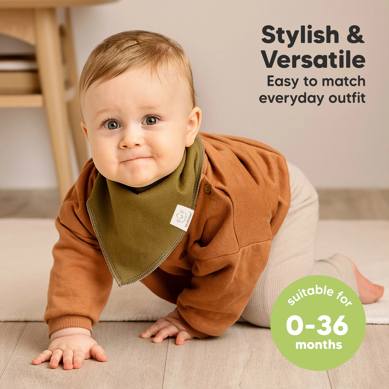KeaBabies 8-Pack Organic Bandana Bibs for Baby Boys, Girls