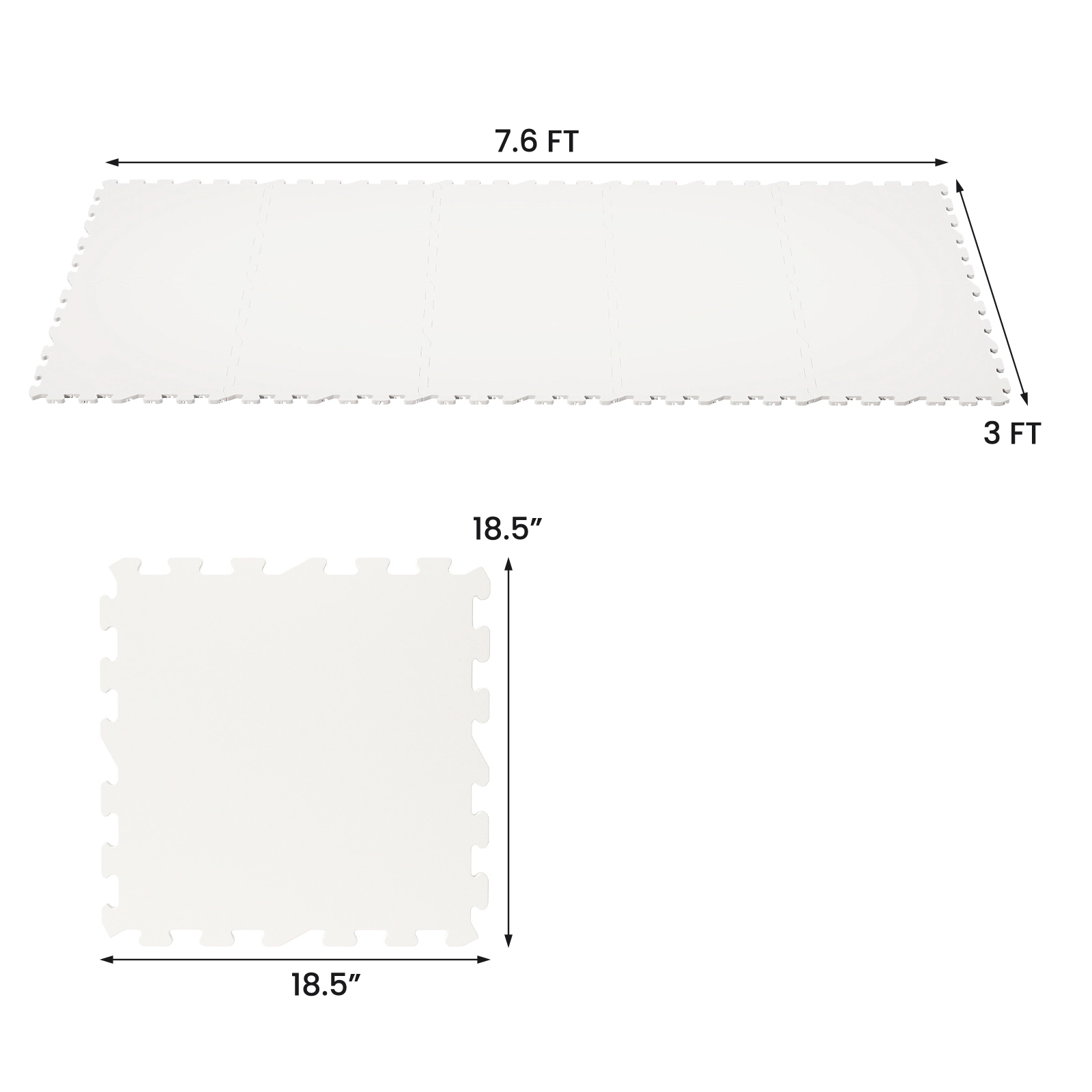 SUGIFT 10-Pack 23.5-sq ft Non-Slip UHMW-PE Dryland Synthetic Ice Hockey Flooring Tiles with Puzzle-Lock Edges