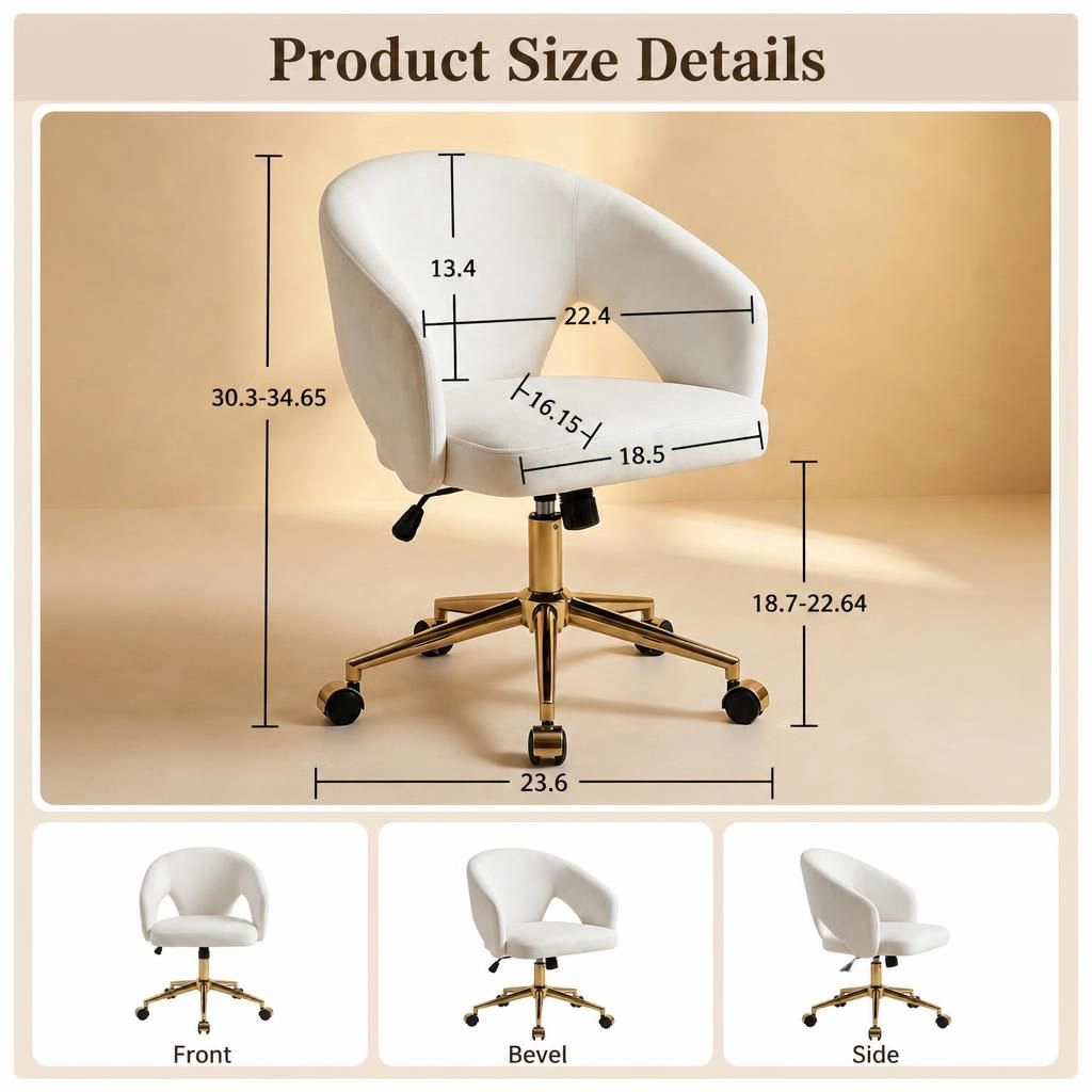 GOODSILO Upholstered Velvet Compact Office Task Chair