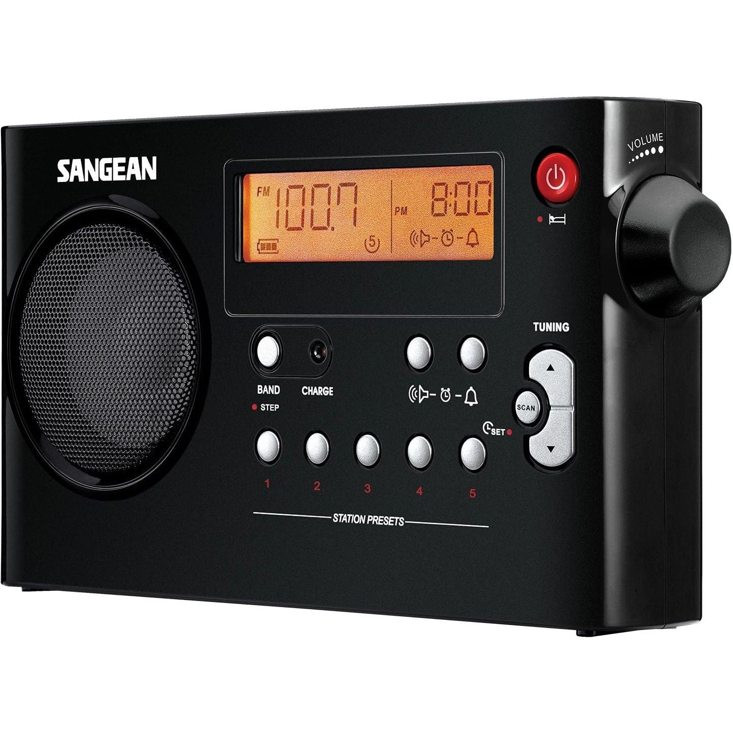 Sangean PR-D7 Portable AM/FM Radio with PLL Digital Tuning, Black