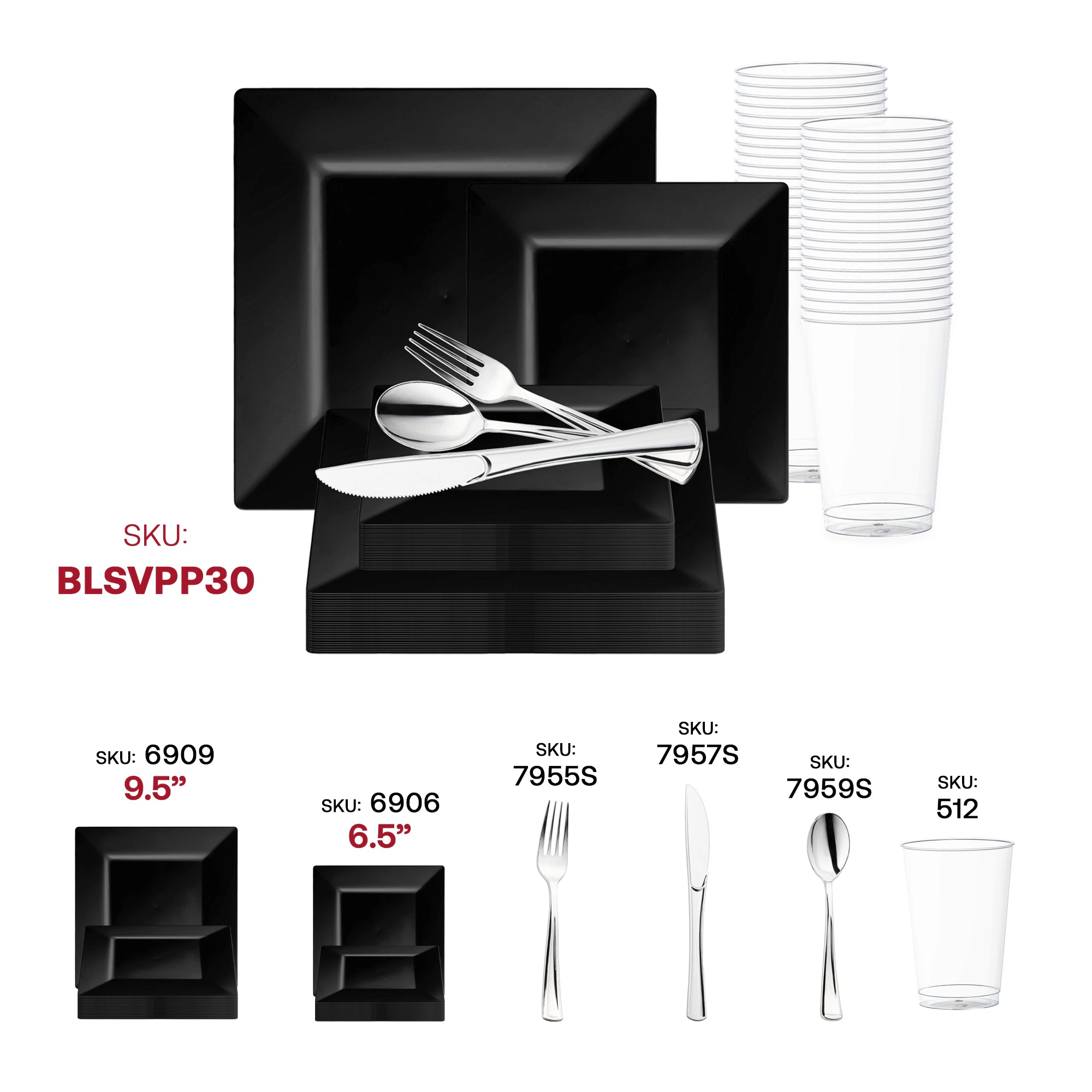 Smarty Had A Party Square Plastic Wedding Value Set