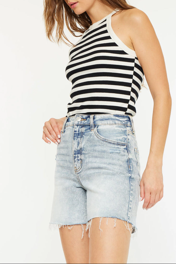 KanCan Women's Essentials 90's High Rise Shorts Lina