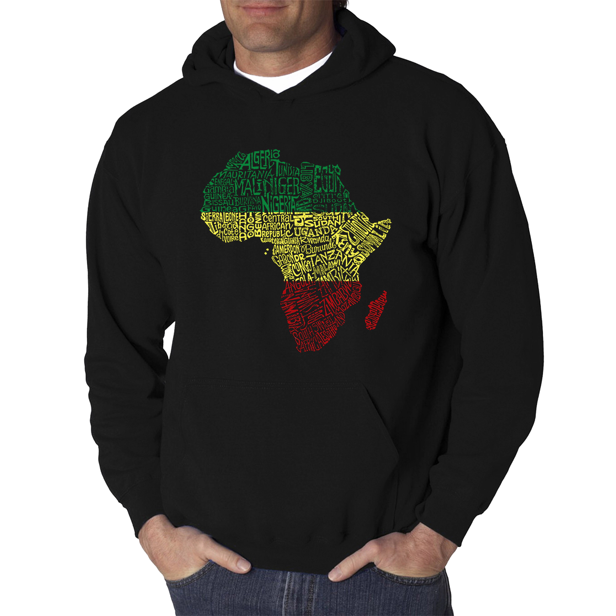 LA Pop Art Countries Africa - Men's Word Hooded Sweatshirt
