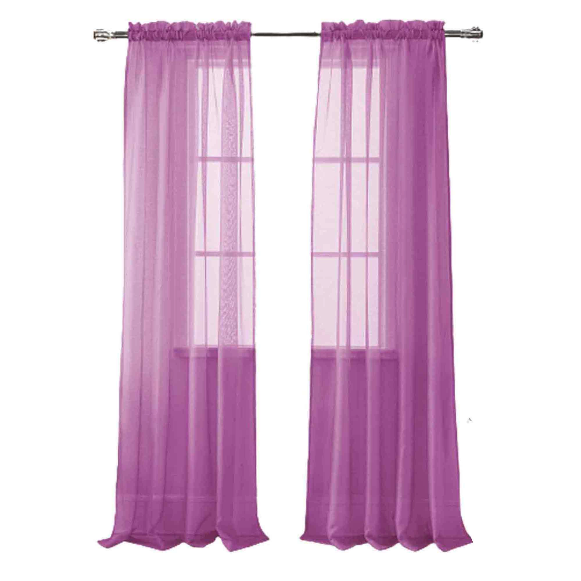 Olivia Gray Celine Sophisticated Sheer Curtain Panel Living Room Bedroom Dining Room 55" x 90" Lilac