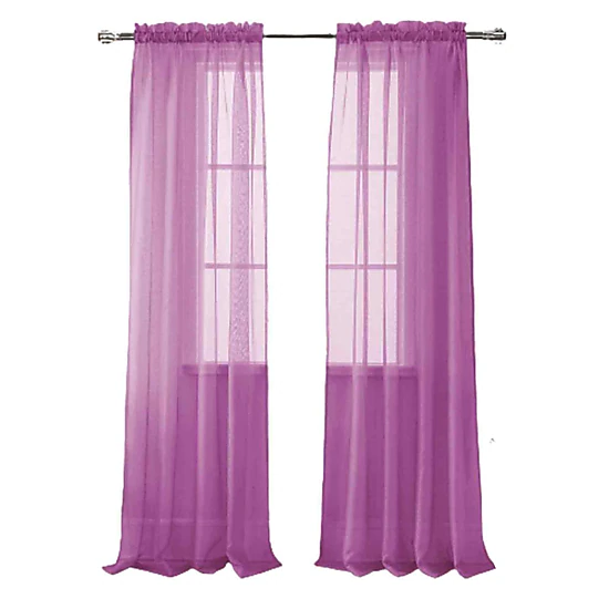 Olivia Gray Celine Sophisticated Sheer Curtain Panel Living Room Bedroom Dining Room 55" x 90" Lilac