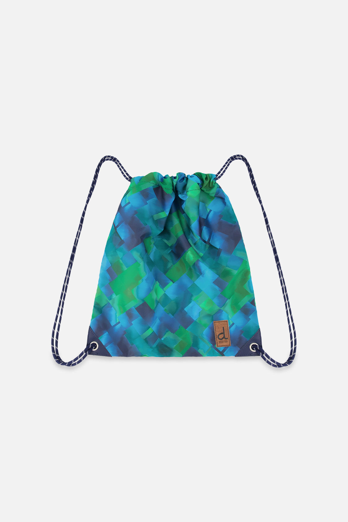 Deux par Deux Boys Lightweight Diamond Print Drawstring Bag