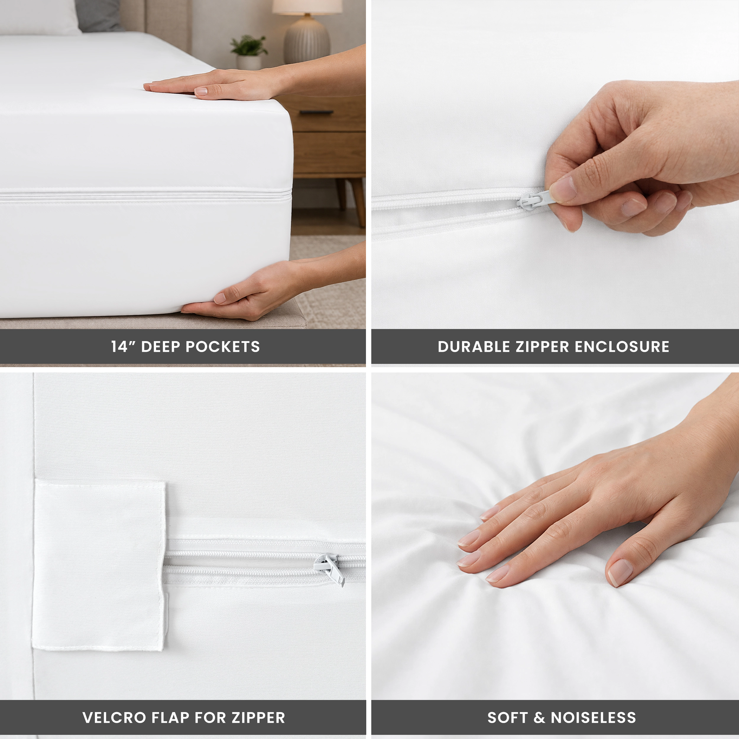 Lux Decor Collection Waterproof Zippered Mattress Encasement Bed Bug Blocker