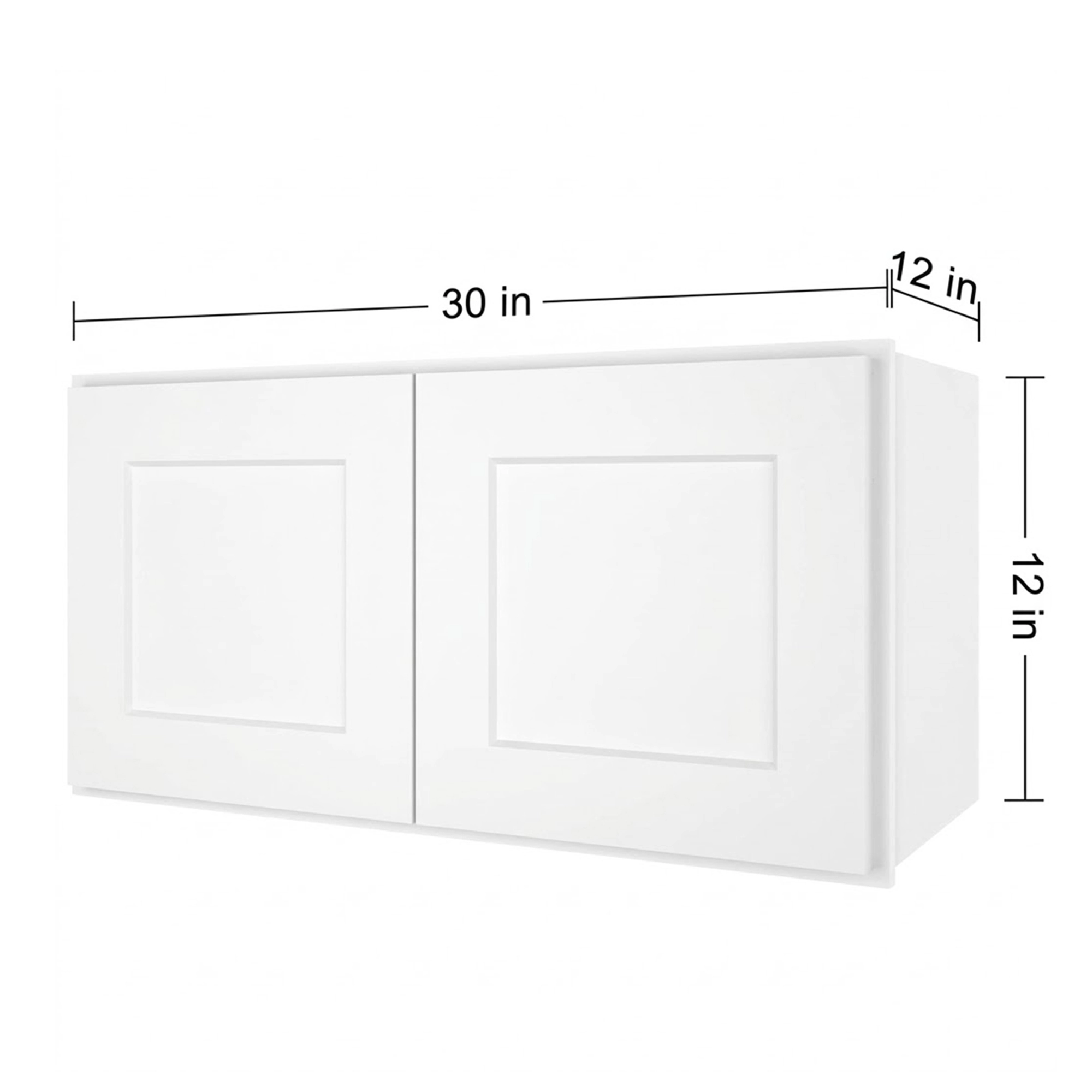 Tinyhomie 30 in W x 12 in D x 18 in H Painted Plywood Wall Bridge Cabinet with HDF Doors and Soft Close Hinges