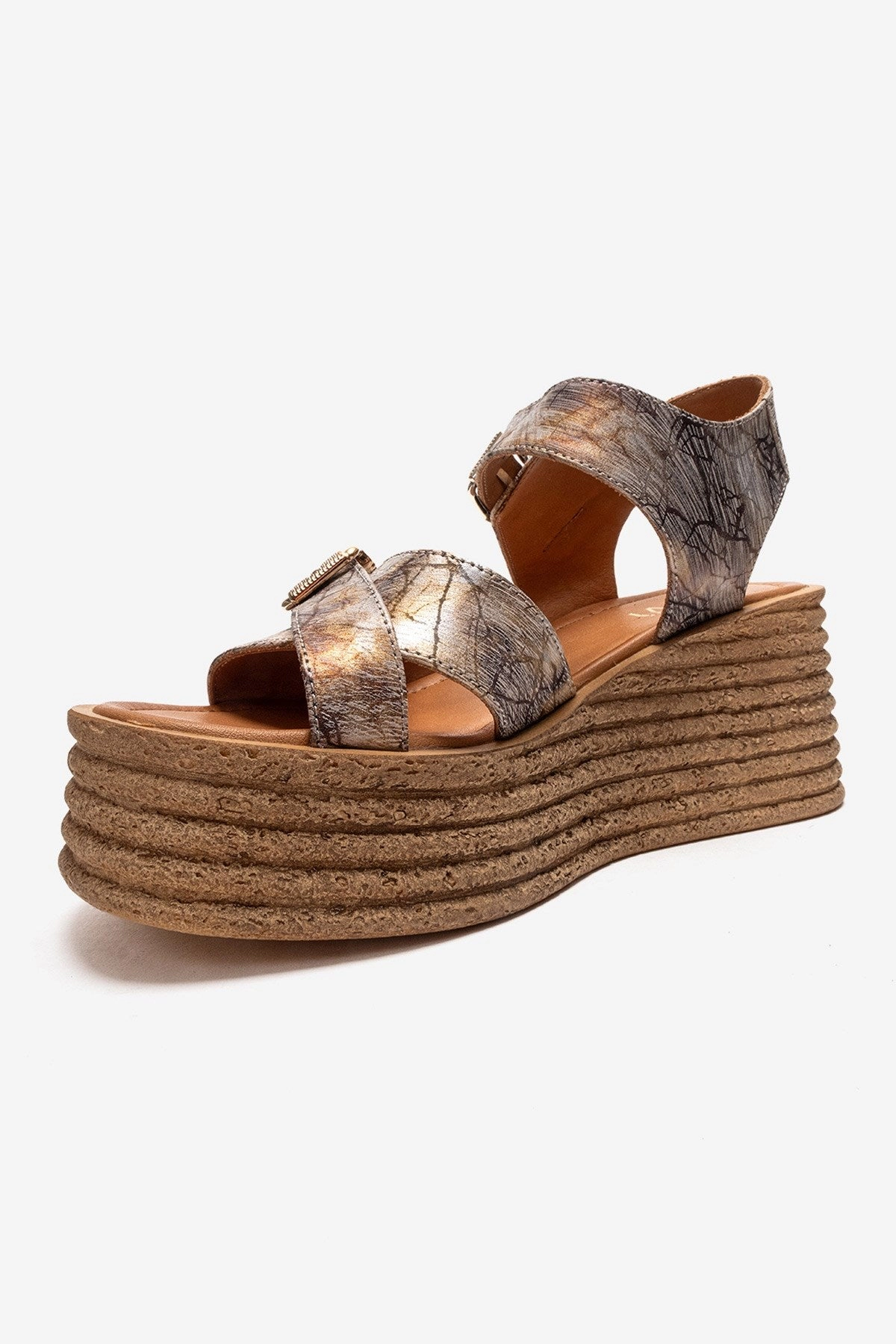 Forever & Always Womens Mirette Leather Platform Sandals
